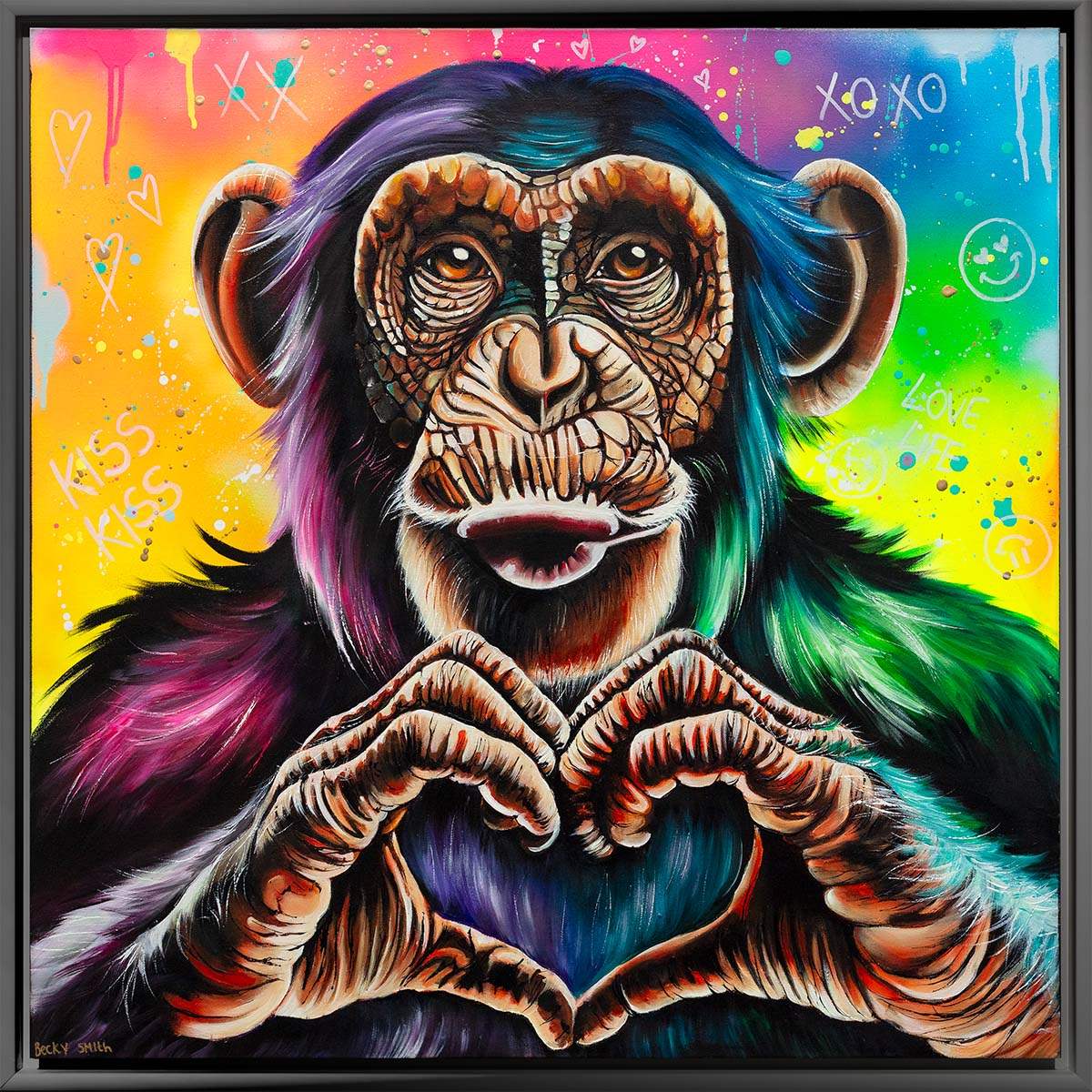 Monkey Madness Triptych - Deluxe Edition Matching SET by artist Becky Smith - Wyecliffe Galleries
