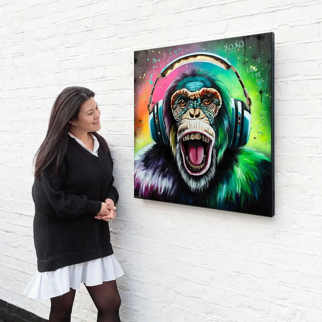 Monkey Madness Triptych - Deluxe Edition Matching SET by artist Becky Smith - Wyecliffe Galleries