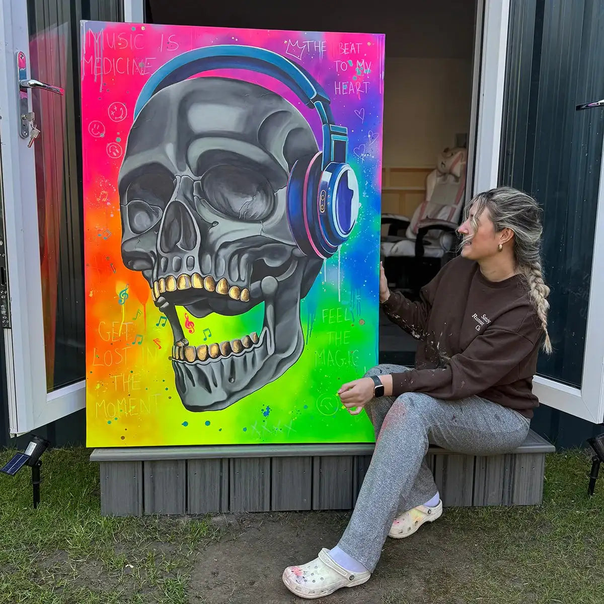 Music Is Medicine - Original by artist Becky Smith - Wyecliffe Galleries