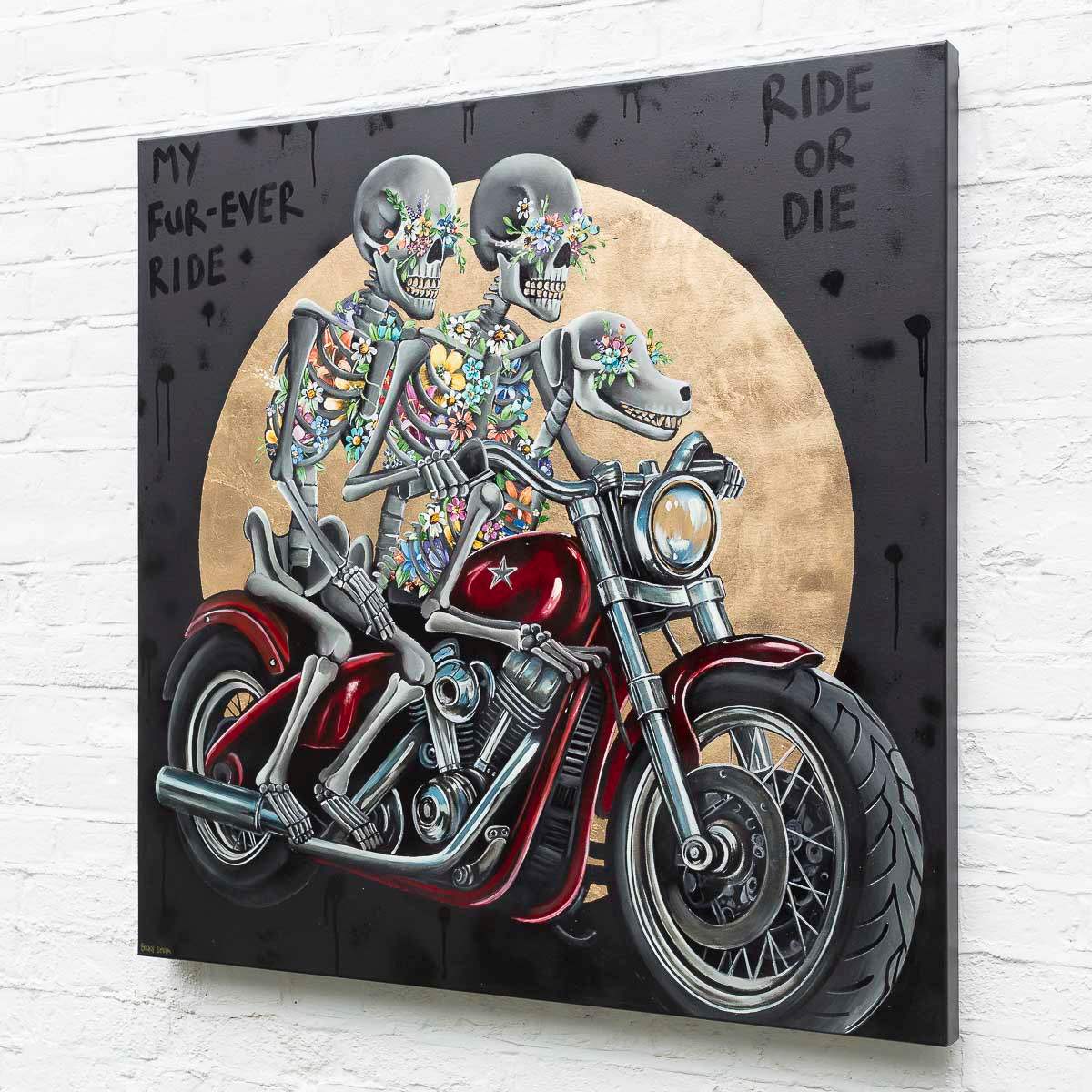 My Fur-Ever Ride - Original - SOLD by artist Becky Smith - Wyecliffe Galleries