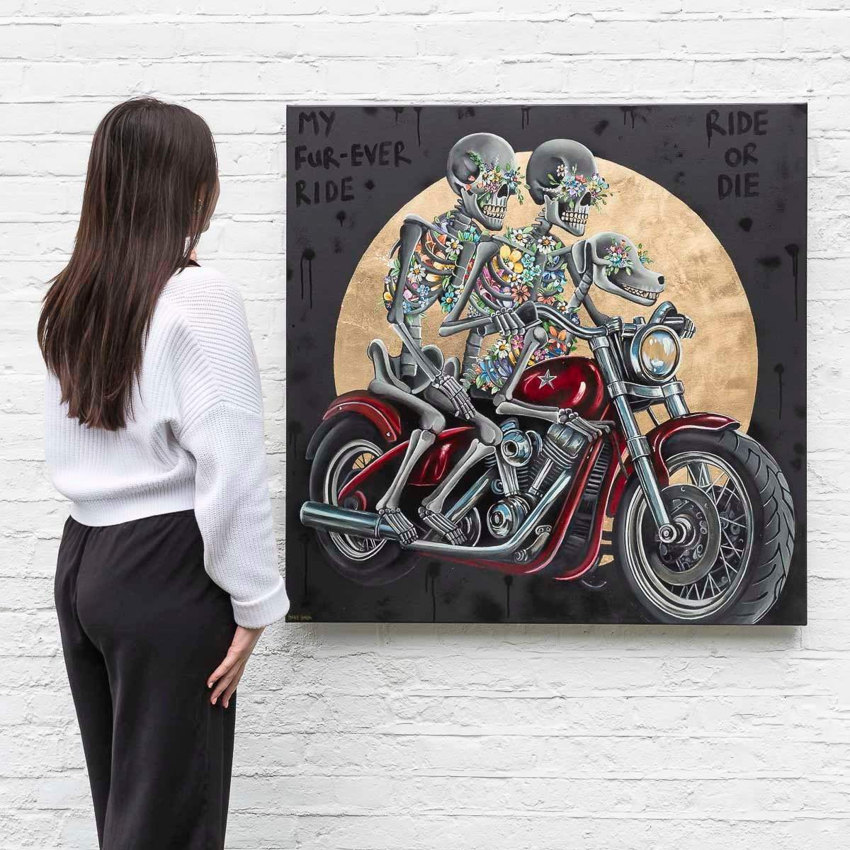 My Fur-Ever Ride - Original - SOLD by artist Becky Smith - Wyecliffe Galleries