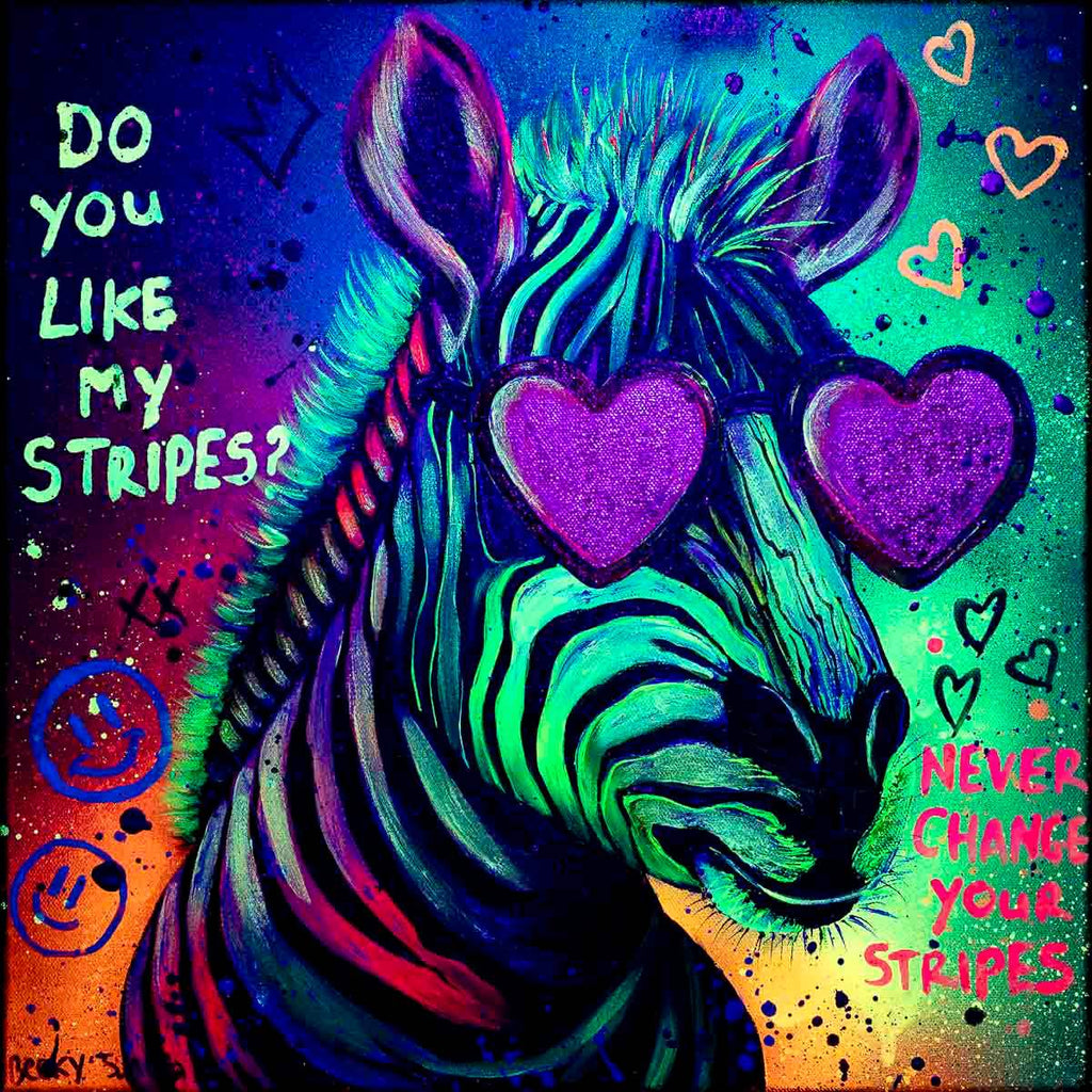 Never Change Your Stripes - Original - SOLD by artist Becky Smith - Wyecliffe Galleries