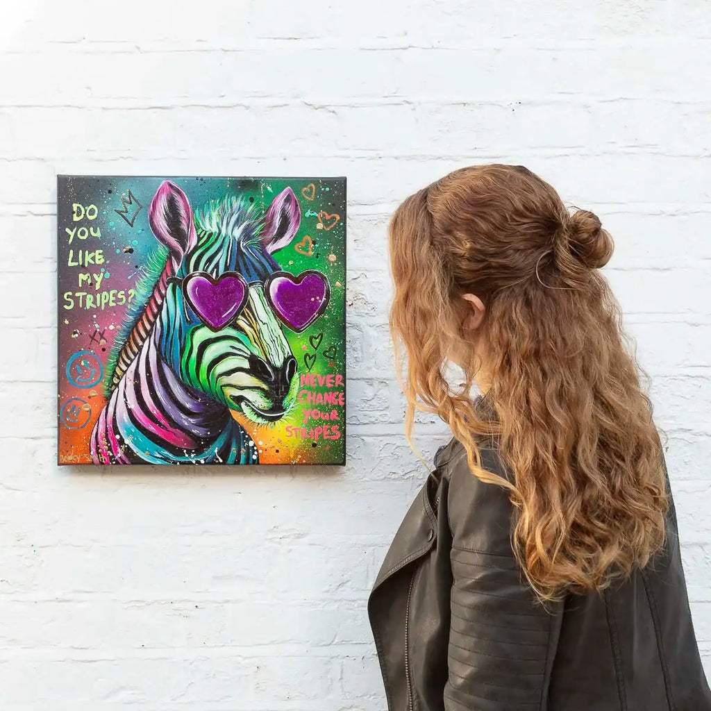 Never Change Your Stripes - Original - SOLD by artist Becky Smith - Wyecliffe Galleries