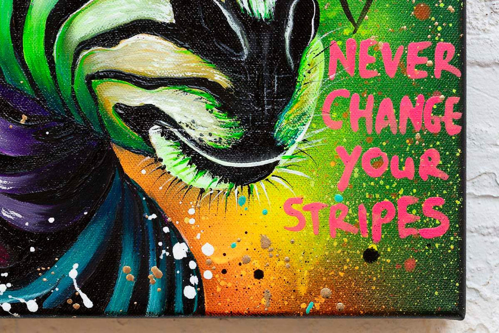 Never Change Your Stripes - Original - SOLD by artist Becky Smith - Wyecliffe Galleries