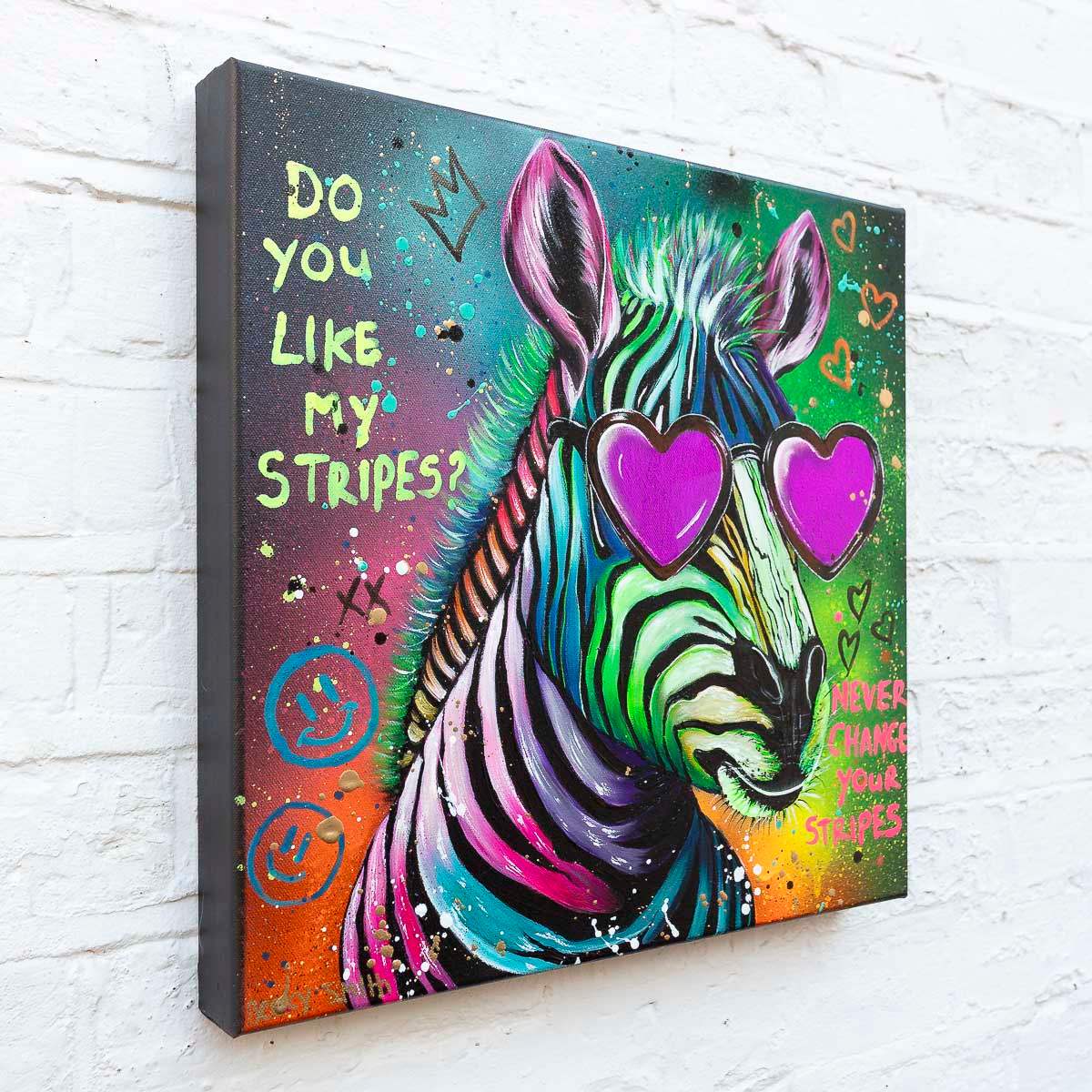Never Change Your Stripes - Original - SOLD by artist Becky Smith - Wyecliffe Galleries