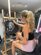 New Beginnings - Original Alexander McQueen Bag - SOLD by artist Becky Smith - Wyecliffe Galleries