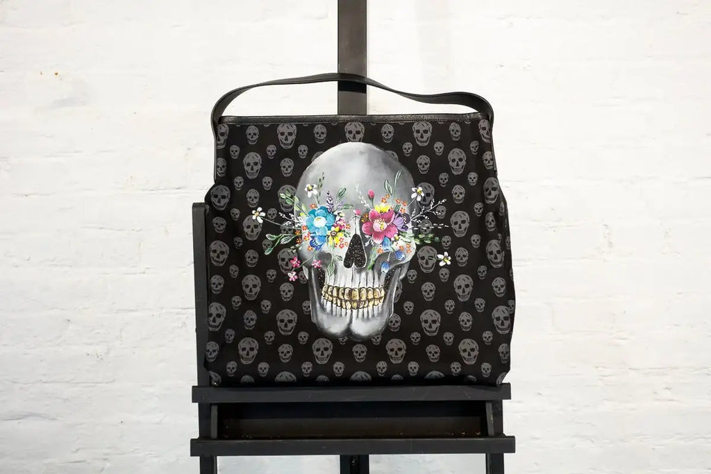 New Beginnings - Original Alexander McQueen Bag - SOLD by artist Becky Smith - Wyecliffe Galleries