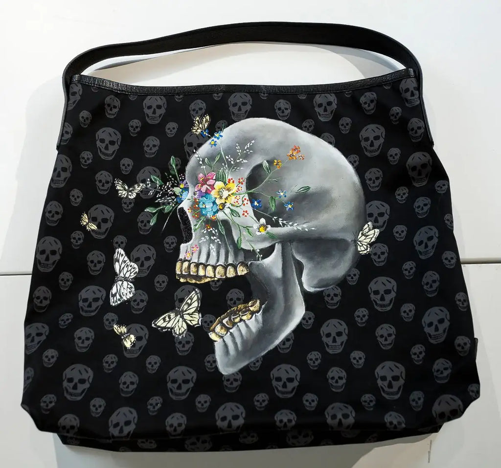 New Beginnings - Original Alexander McQueen Bag - SOLD by artist Becky Smith - Wyecliffe Galleries