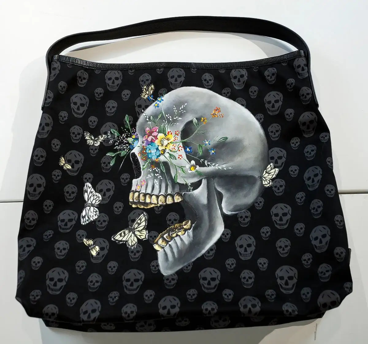 New Beginnings - Original Alexander McQueen Bag - SOLD by artist Becky Smith - Wyecliffe Galleries