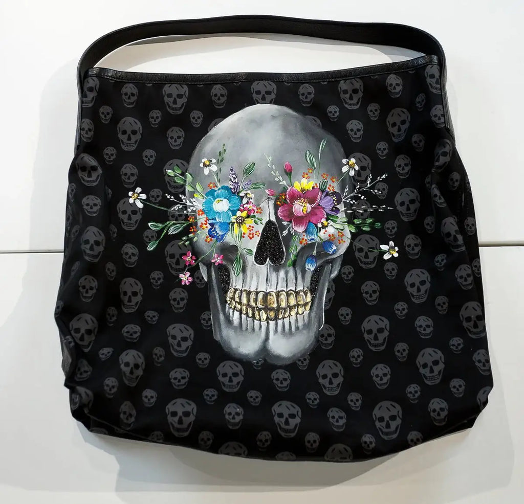 New Beginnings - Original Alexander McQueen Bag - SOLD by artist Becky Smith - Wyecliffe Galleries