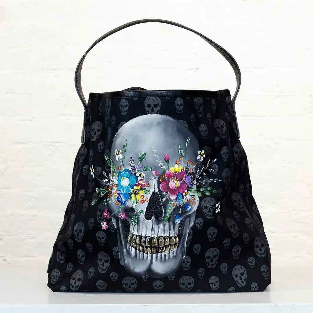 New Beginnings - Original Alexander McQueen Bag - SOLD by artist Becky Smith - Wyecliffe Galleries