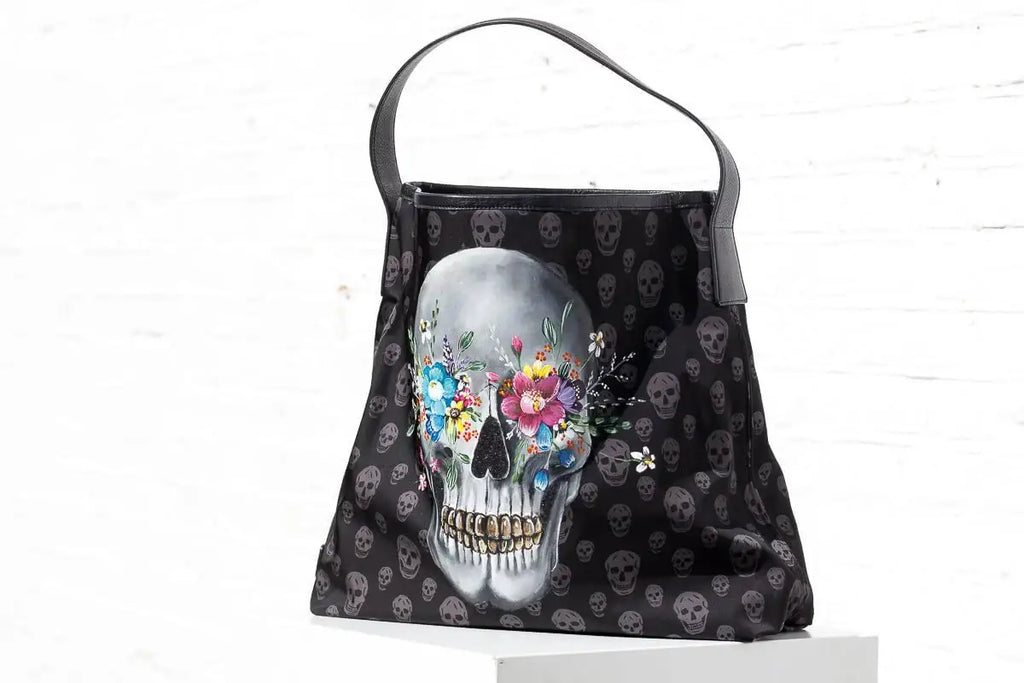 New Beginnings - Original Alexander McQueen Bag - SOLD by artist Becky Smith - Wyecliffe Galleries
