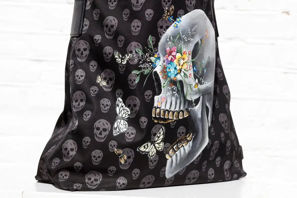 New Beginnings - Original Alexander McQueen Bag - SOLD by artist Becky Smith - Wyecliffe Galleries