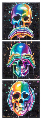 No Evils Triptych - Deluxe Edition by artist Becky Smith - Wyecliffe Galleries