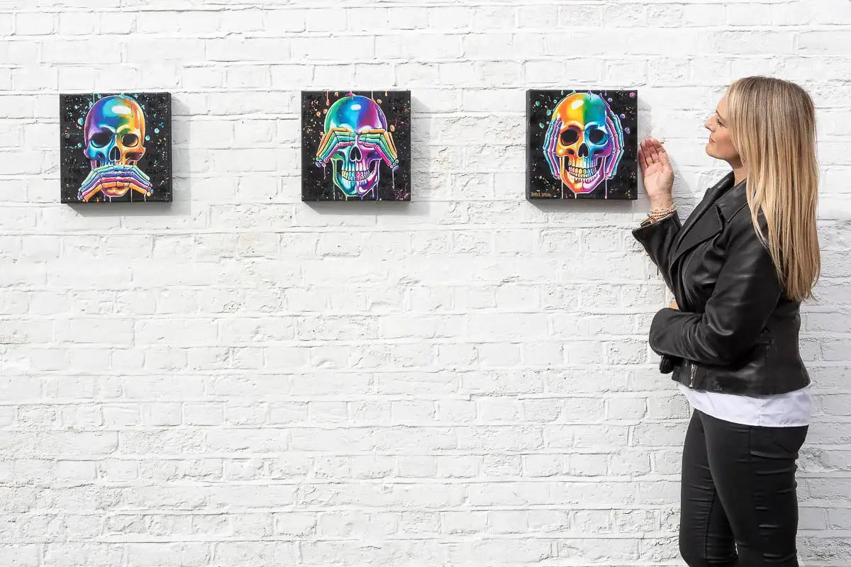 No Evils Triptych - Deluxe Edition by artist Becky Smith - Wyecliffe Galleries