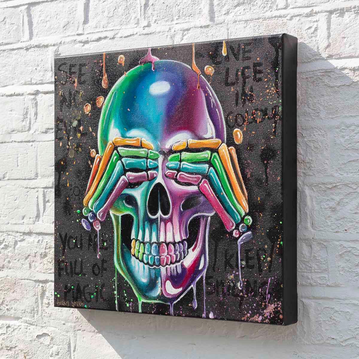 No Evils Triptych - Original - SOLD by artist Becky Smith - Wyecliffe Galleries