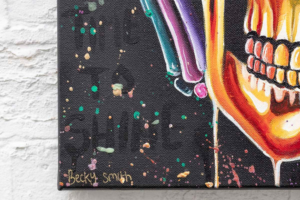 No Evils Triptych - Original - SOLD by artist Becky Smith - Wyecliffe Galleries