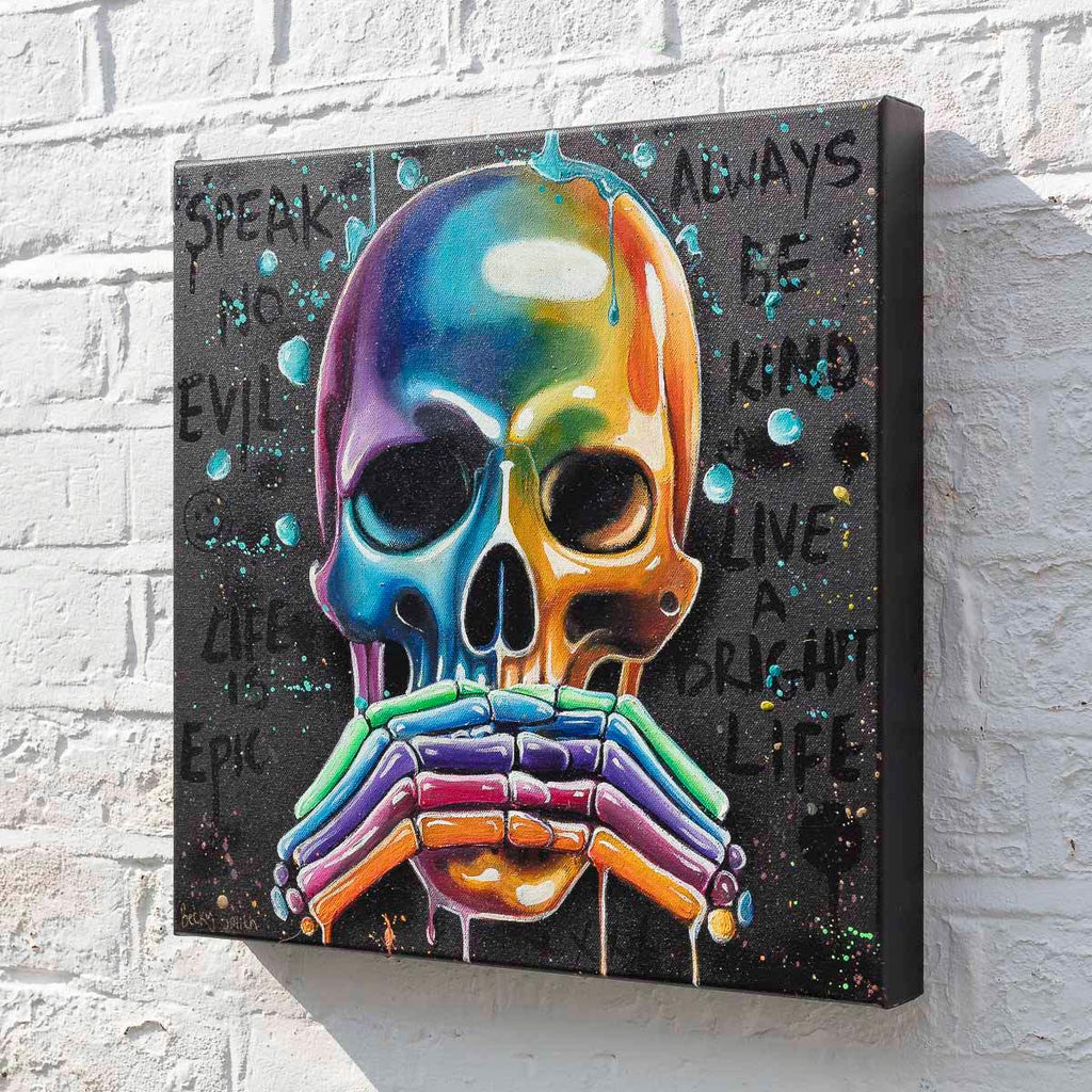 No Evils Triptych - Original - SOLD by artist Becky Smith - Wyecliffe Galleries