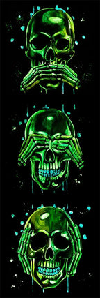 No Evils Triptych - Original - SOLD by artist Becky Smith - Wyecliffe Galleries