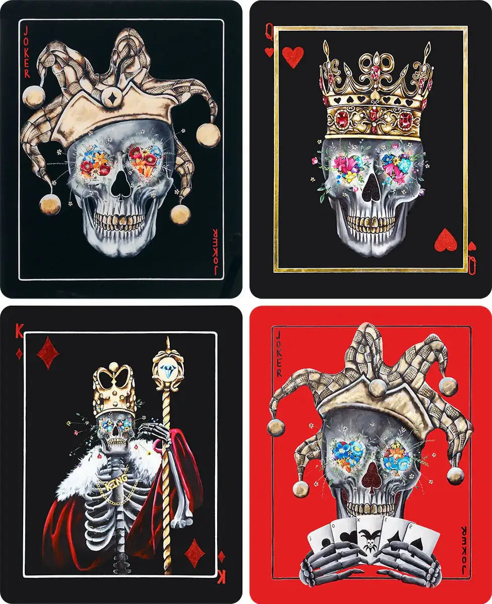 Playing Cards - Set of Four - Acrylic Edition - SOLD by artist Becky Smith - Wyecliffe Galleries