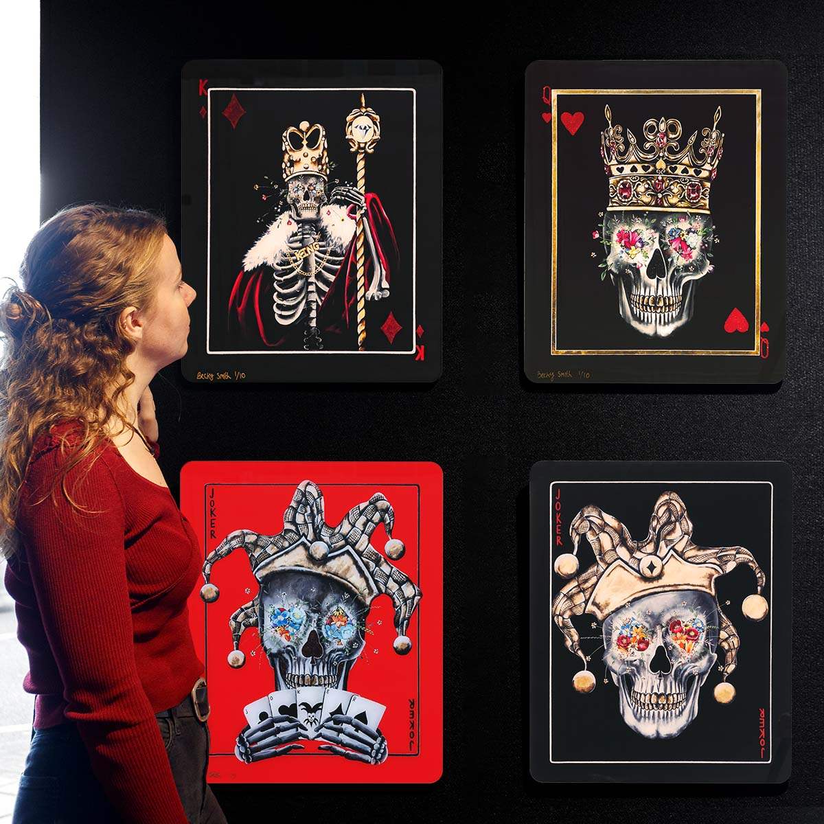 Playing Cards - Set of Four - Acrylic Edition - SOLD by artist Becky Smith - Wyecliffe Galleries