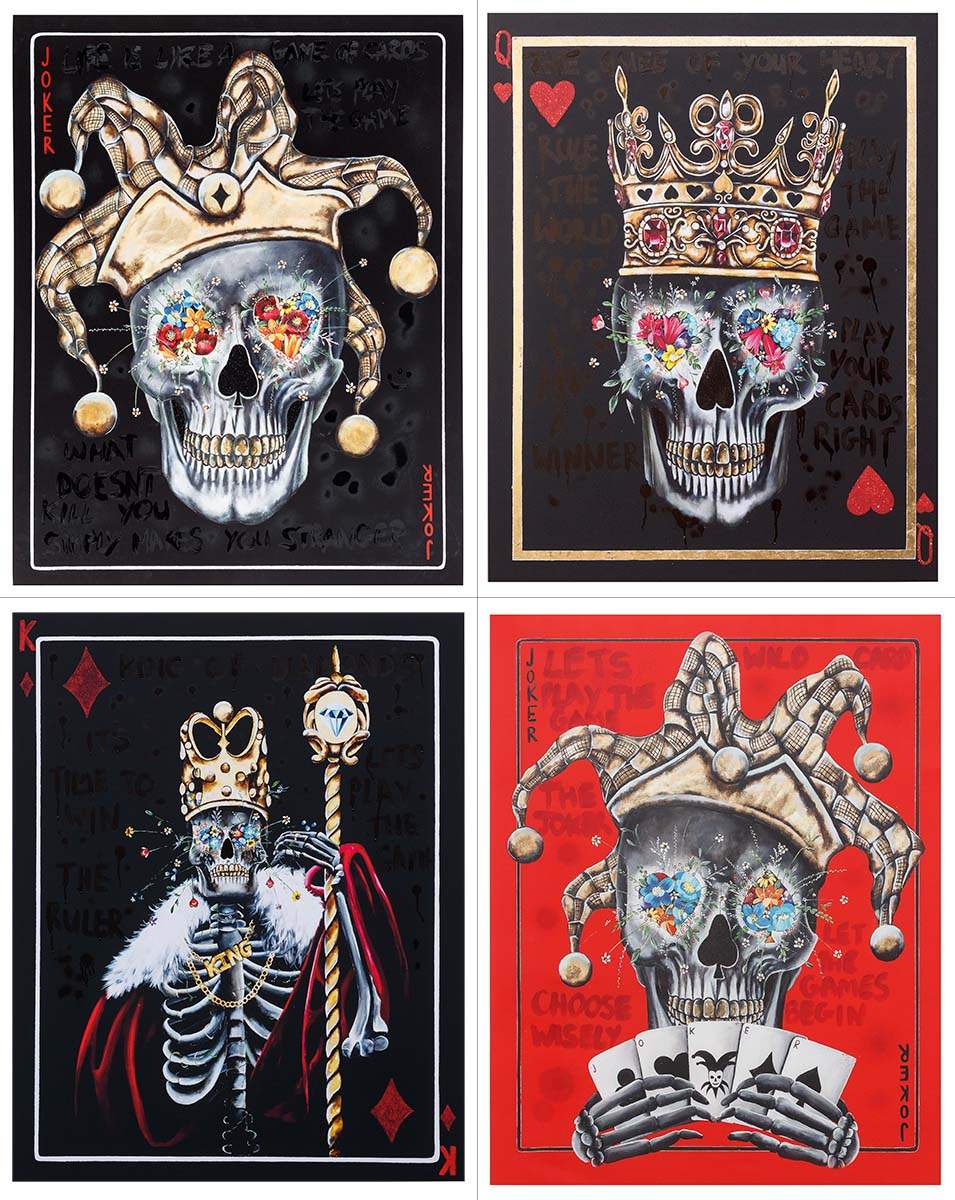 Playing Cards - Set of Four - Artist Proof by artist Becky Smith - Wyecliffe Galleries
