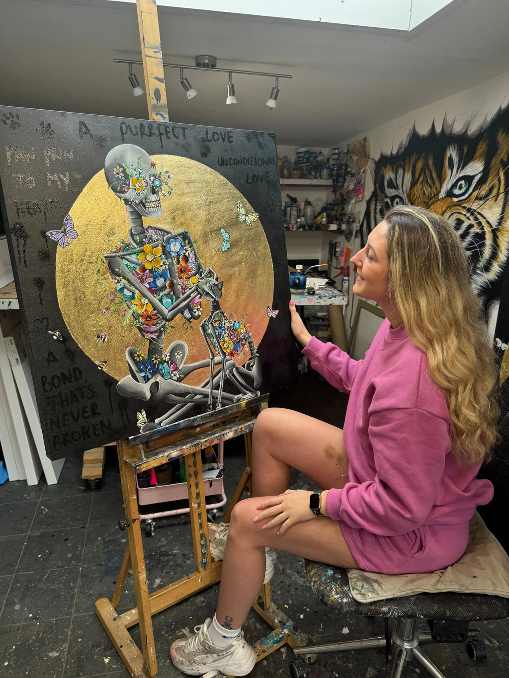 Purrfect Love - Original - SOLD by artist Becky Smith - Wyecliffe Galleries