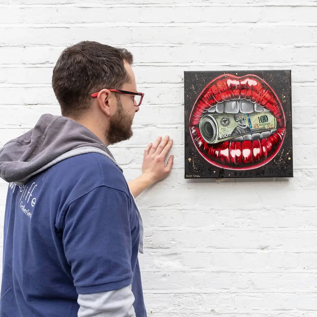 Put Your Money Where Your Mouth Is - Original - SOLD by artist Becky Smith - Wyecliffe Galleries