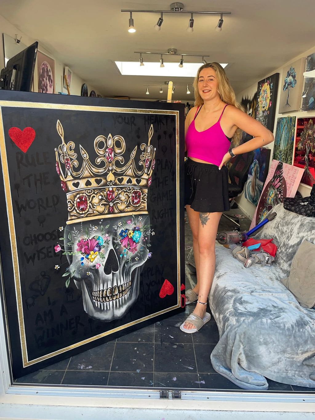 Queen Of Hearts - Original - SOLD by artist Becky Smith - Wyecliffe Galleries