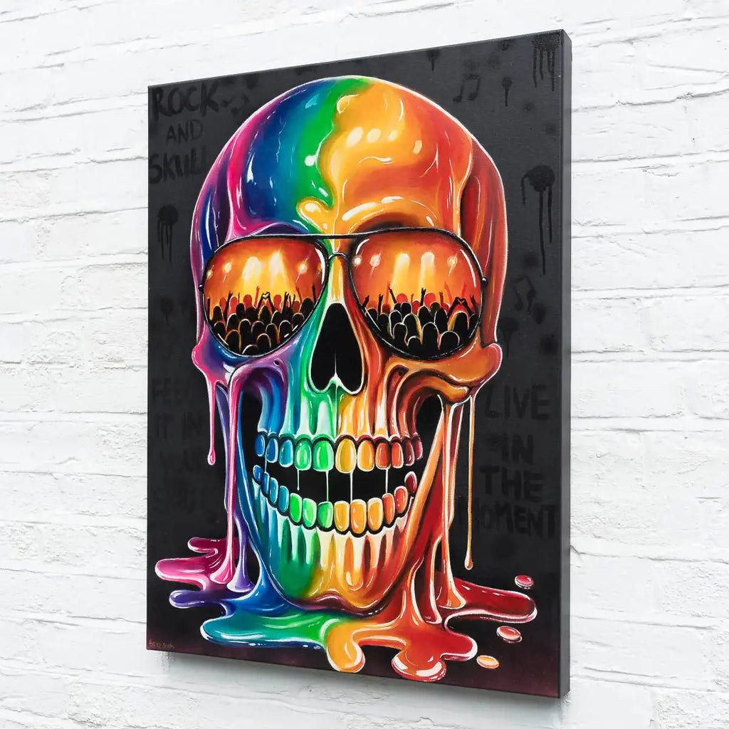 Rock And Skull - Original by artist Becky Smith - Wyecliffe Galleries