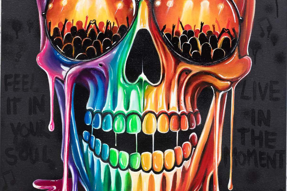 Rock And Skull - Original by artist Becky Smith - Wyecliffe Galleries