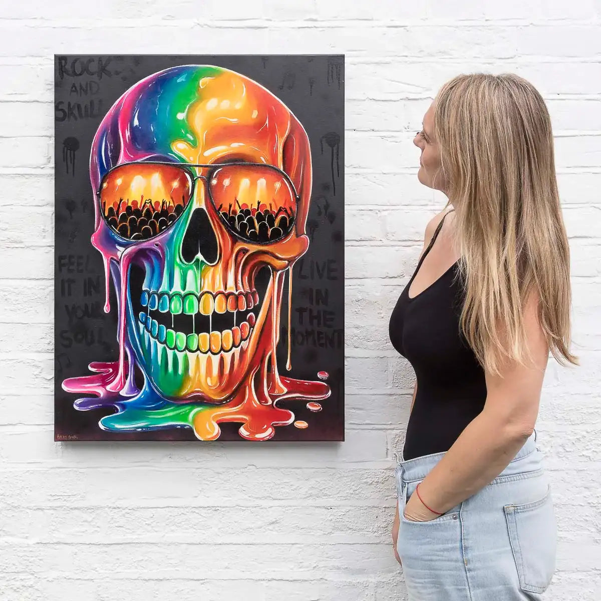 Rock And Skull - Original by artist Becky Smith - Wyecliffe Galleries