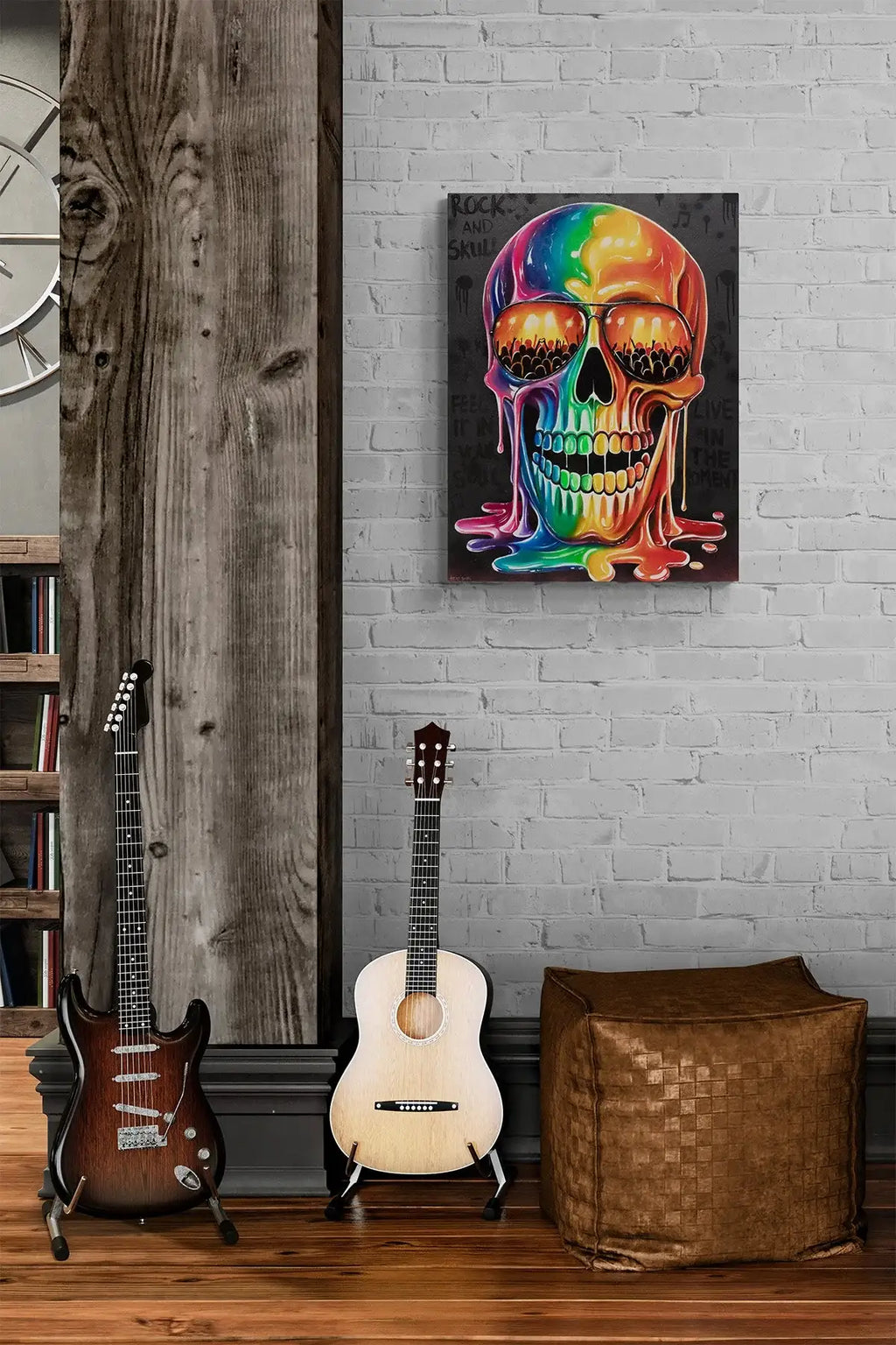 Rock And Skull - Original by artist Becky Smith - Wyecliffe Galleries