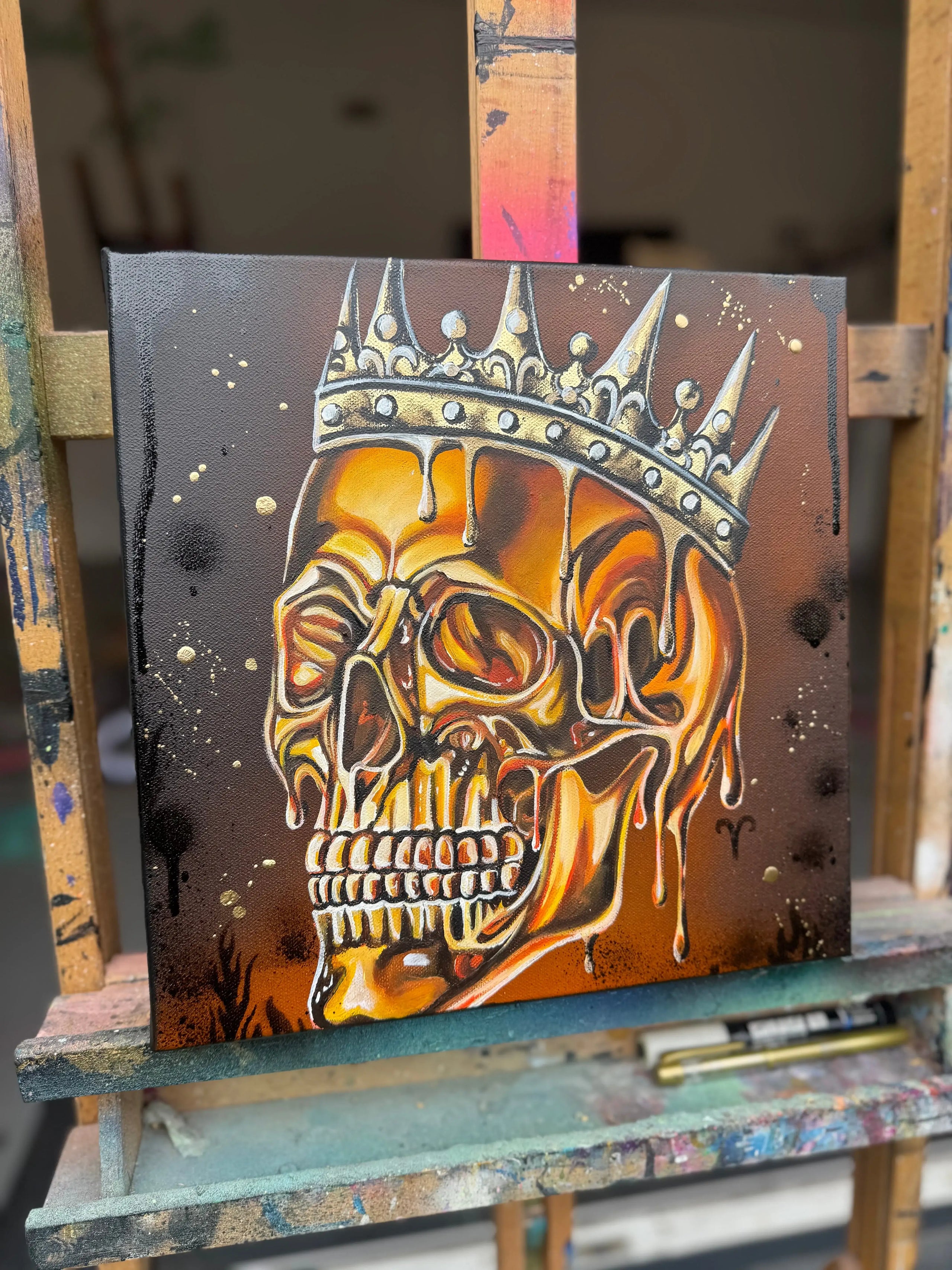 Skull Of Aries - Original - SOLD by artist Becky Smith - Wyecliffe Galleries