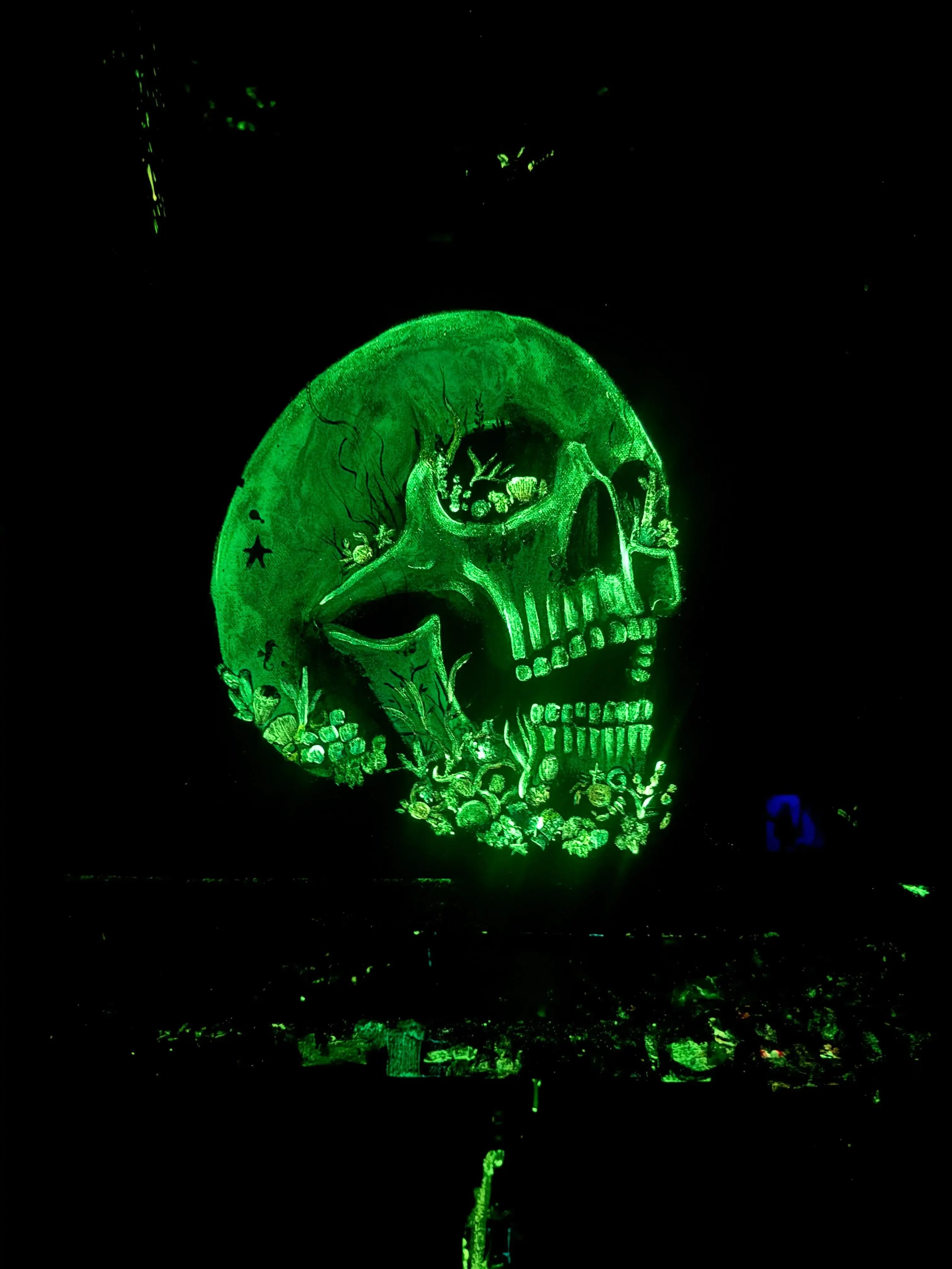 Skull Of Cancer - Original - SOLD by artist Becky Smith - Wyecliffe Galleries