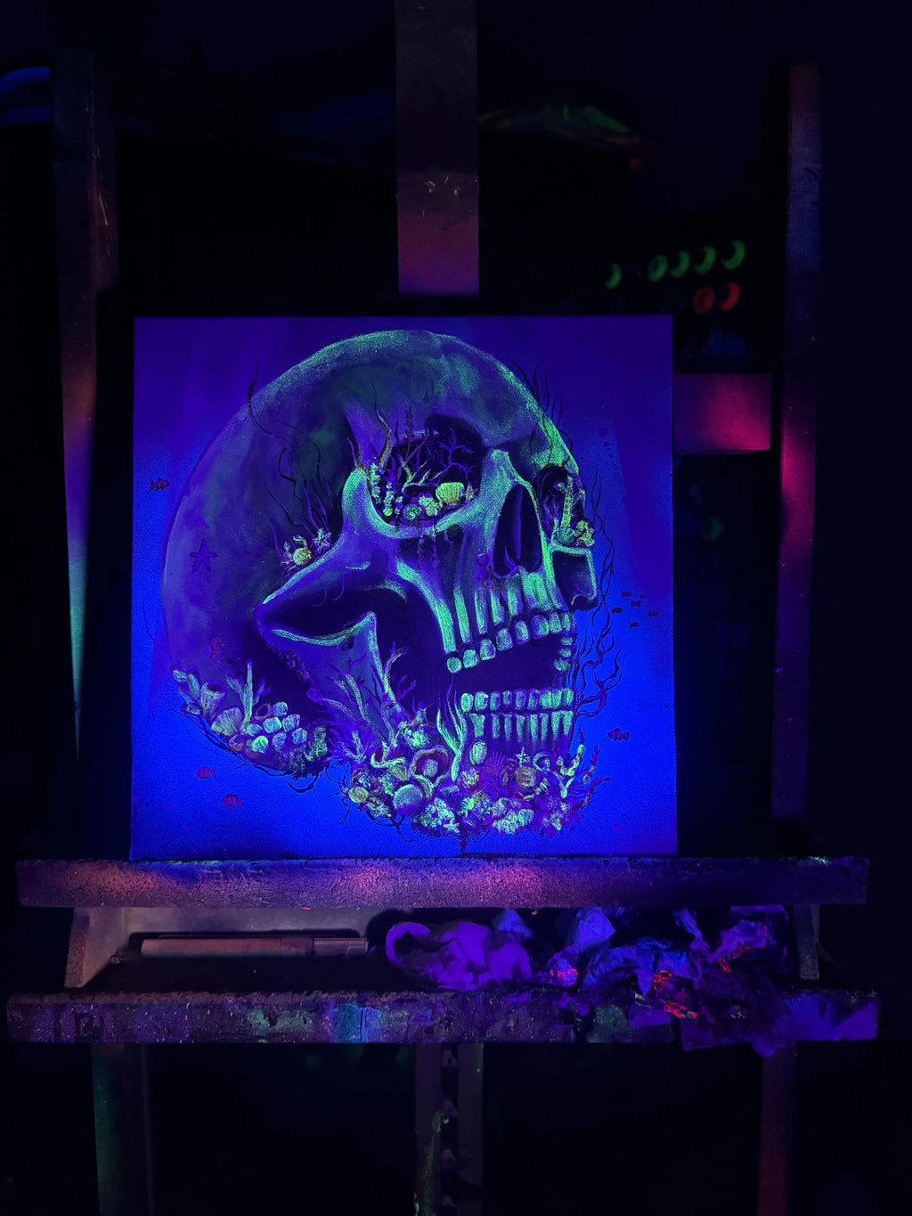 Skull Of Cancer - Original - SOLD by artist Becky Smith - Wyecliffe Galleries