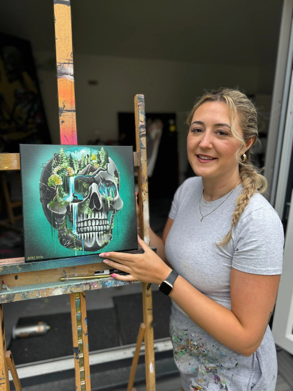 Skull Of Capricorn - Original - SOLD by artist Becky Smith - Wyecliffe Galleries