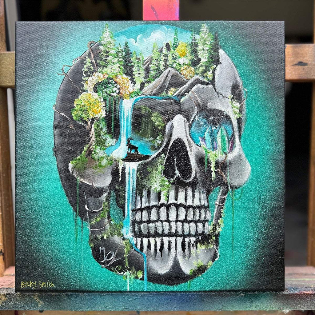 Skull Of Capricorn - Original - SOLD by artist Becky Smith - Wyecliffe Galleries