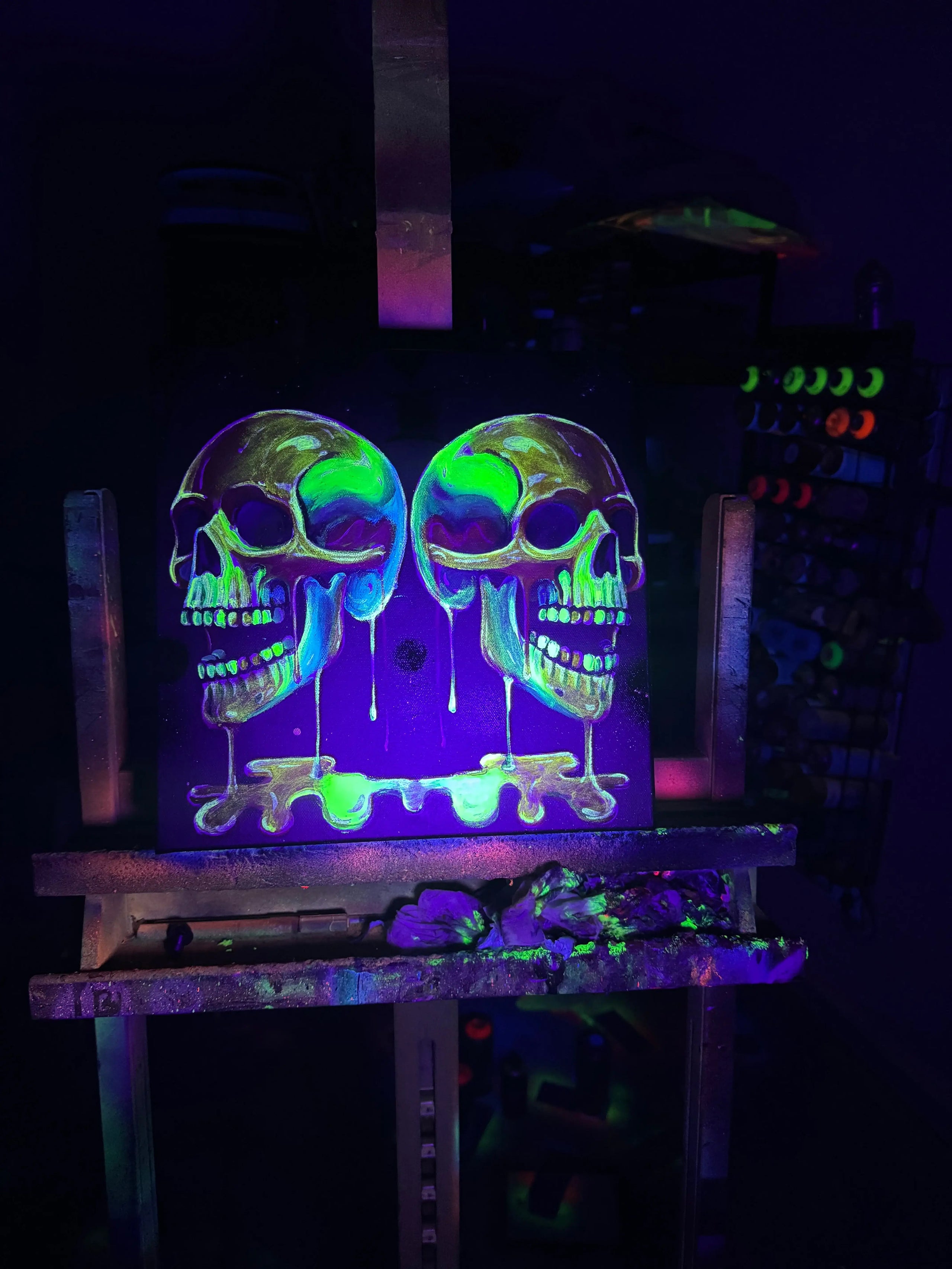 Skull Of Gemini - Original - SOLD by artist Becky Smith - Wyecliffe Galleries