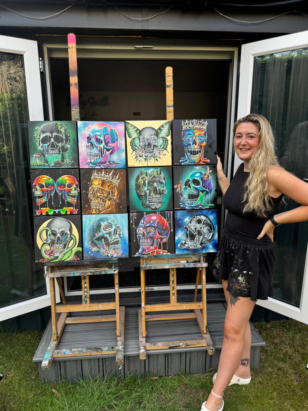 Skull Of Gemini - Original - SOLD by artist Becky Smith - Wyecliffe Galleries