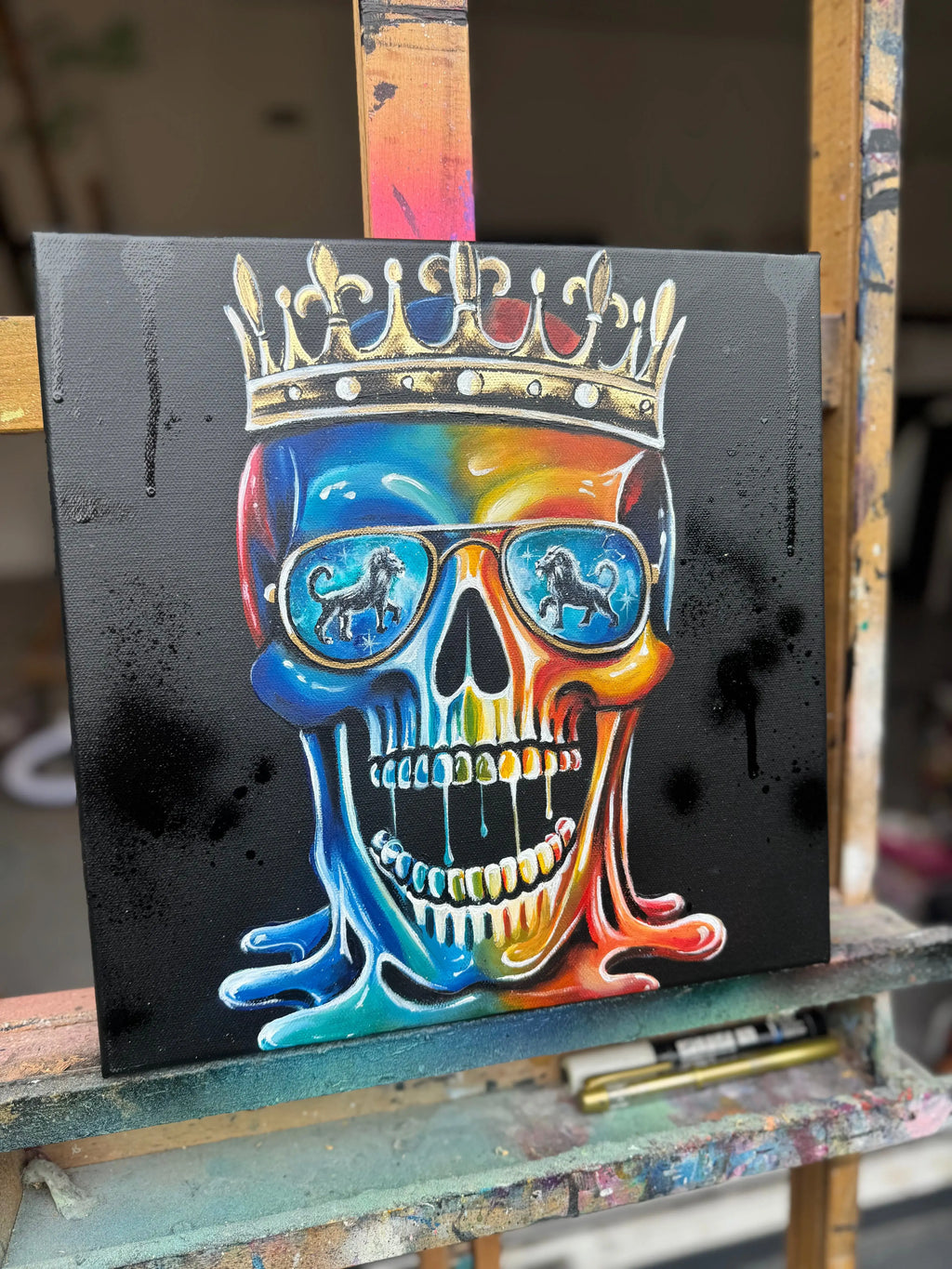 Skull Of Leo - Original - SOLD by artist Becky Smith - Wyecliffe Galleries