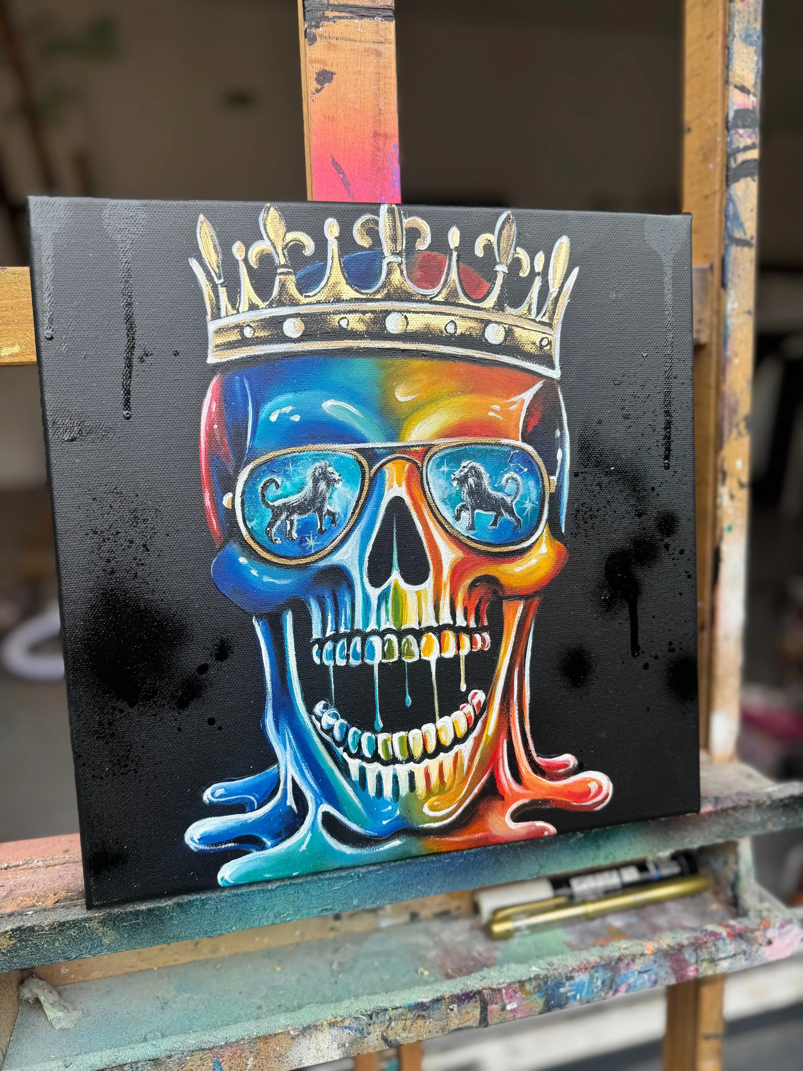 Skull Of Leo - Original - SOLD by artist Becky Smith - Wyecliffe Galleries