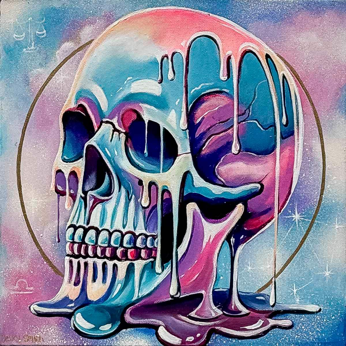 Skull Of Libra - Original by artist Becky Smith - Wyecliffe Galleries