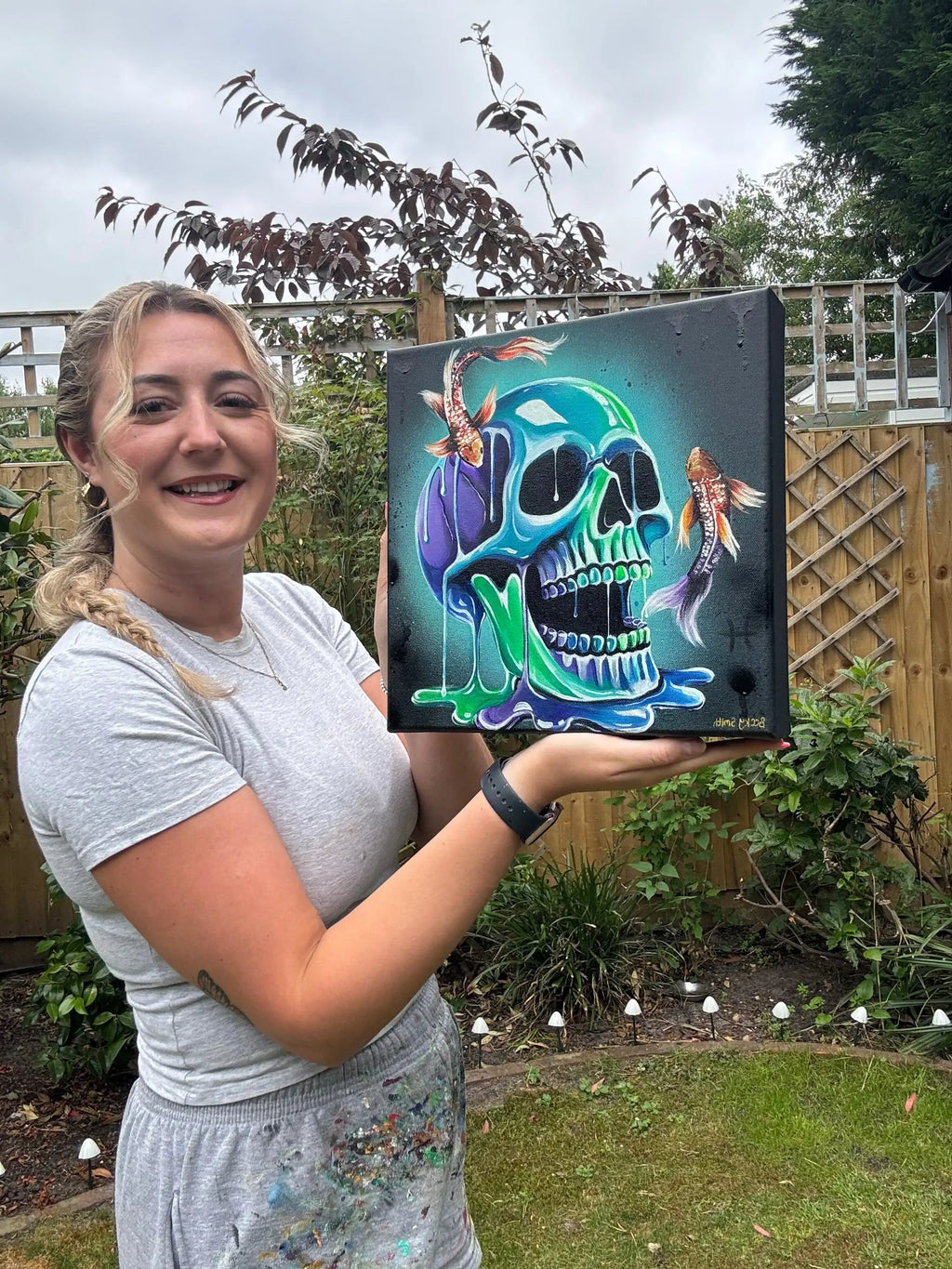 Skull Of Pisces - Original - SOLD by artist Becky Smith - Wyecliffe Galleries