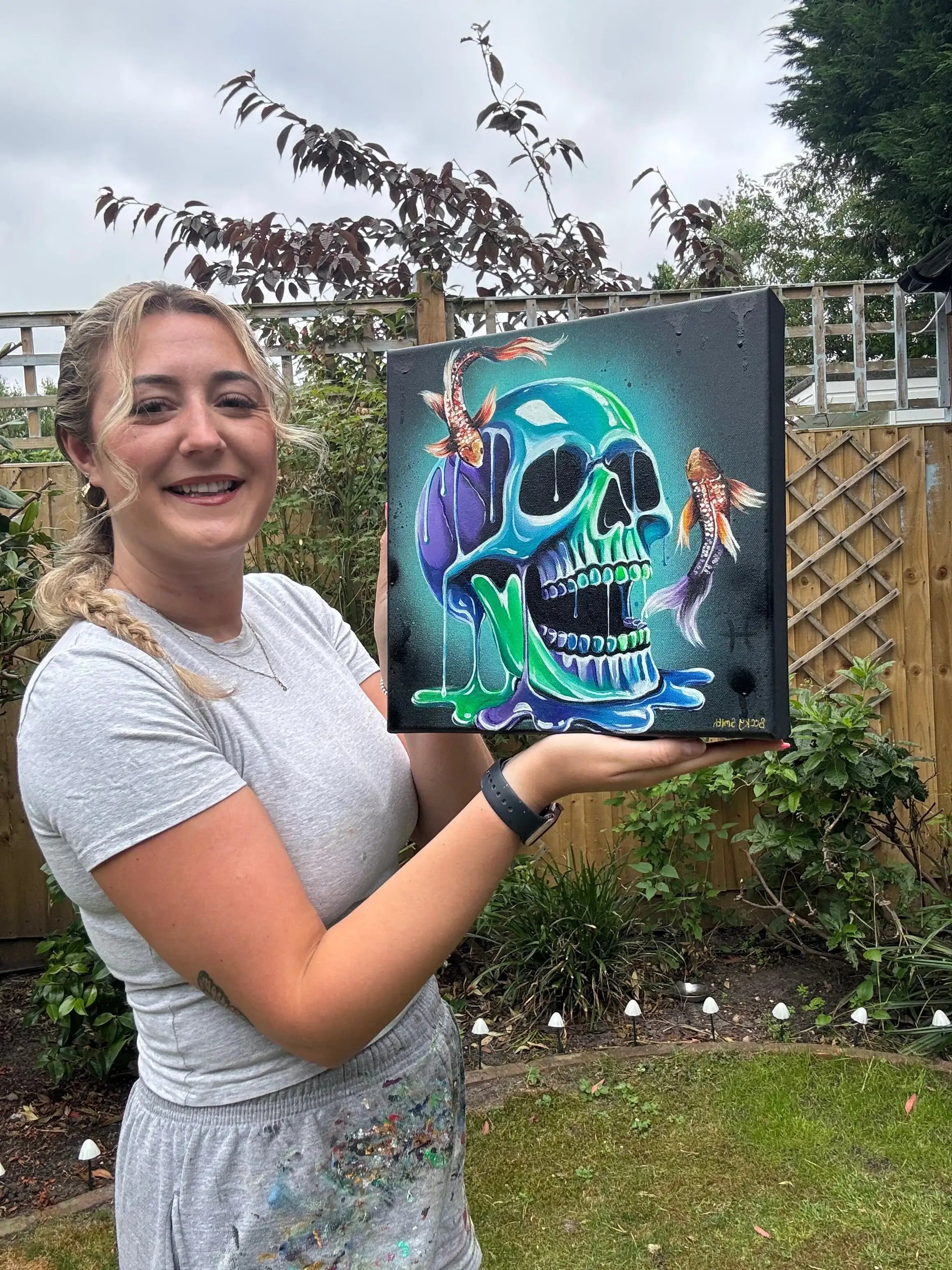 Skull Of Pisces - Original - SOLD by artist Becky Smith - Wyecliffe Galleries