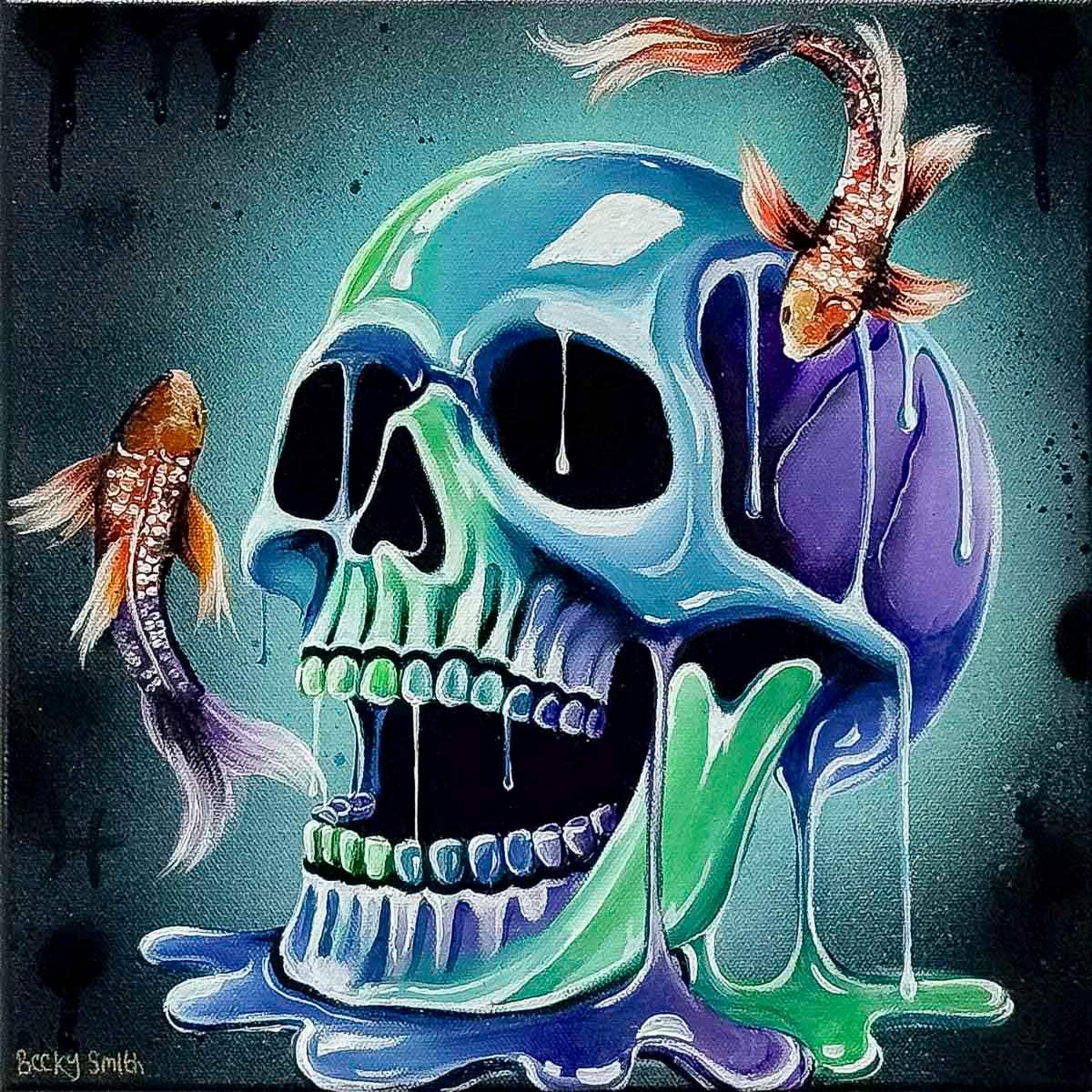 Skull Of Pisces - Original - SOLD by artist Becky Smith - Wyecliffe Galleries