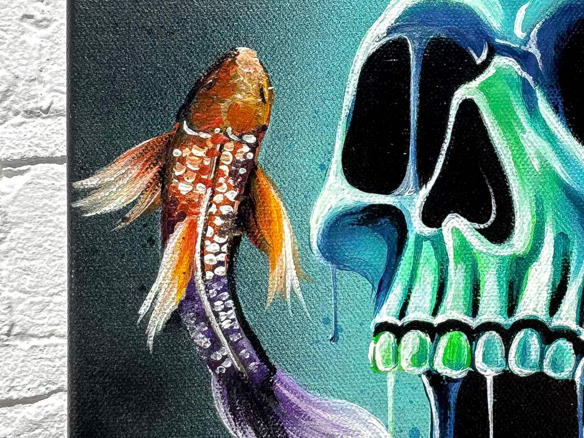 Skull Of Pisces - Original - SOLD by artist Becky Smith - Wyecliffe Galleries