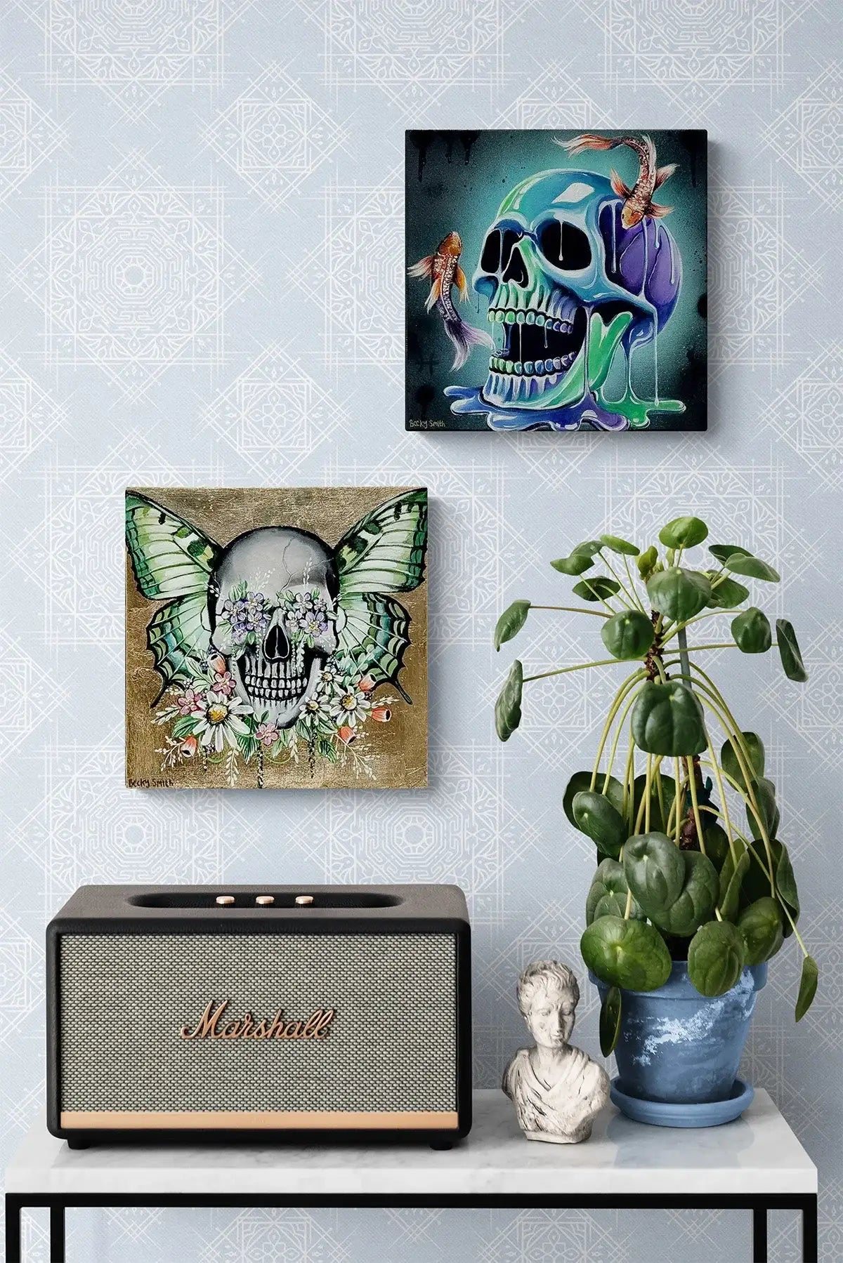 Skull Of Pisces - Original - SOLD by artist Becky Smith - Wyecliffe Galleries