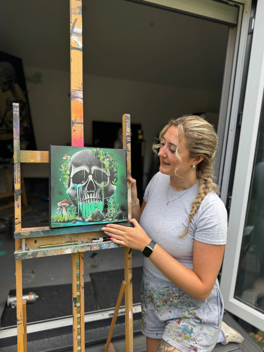 Skull Of Taurus - Original - SOLD by artist Becky Smith - Wyecliffe Galleries