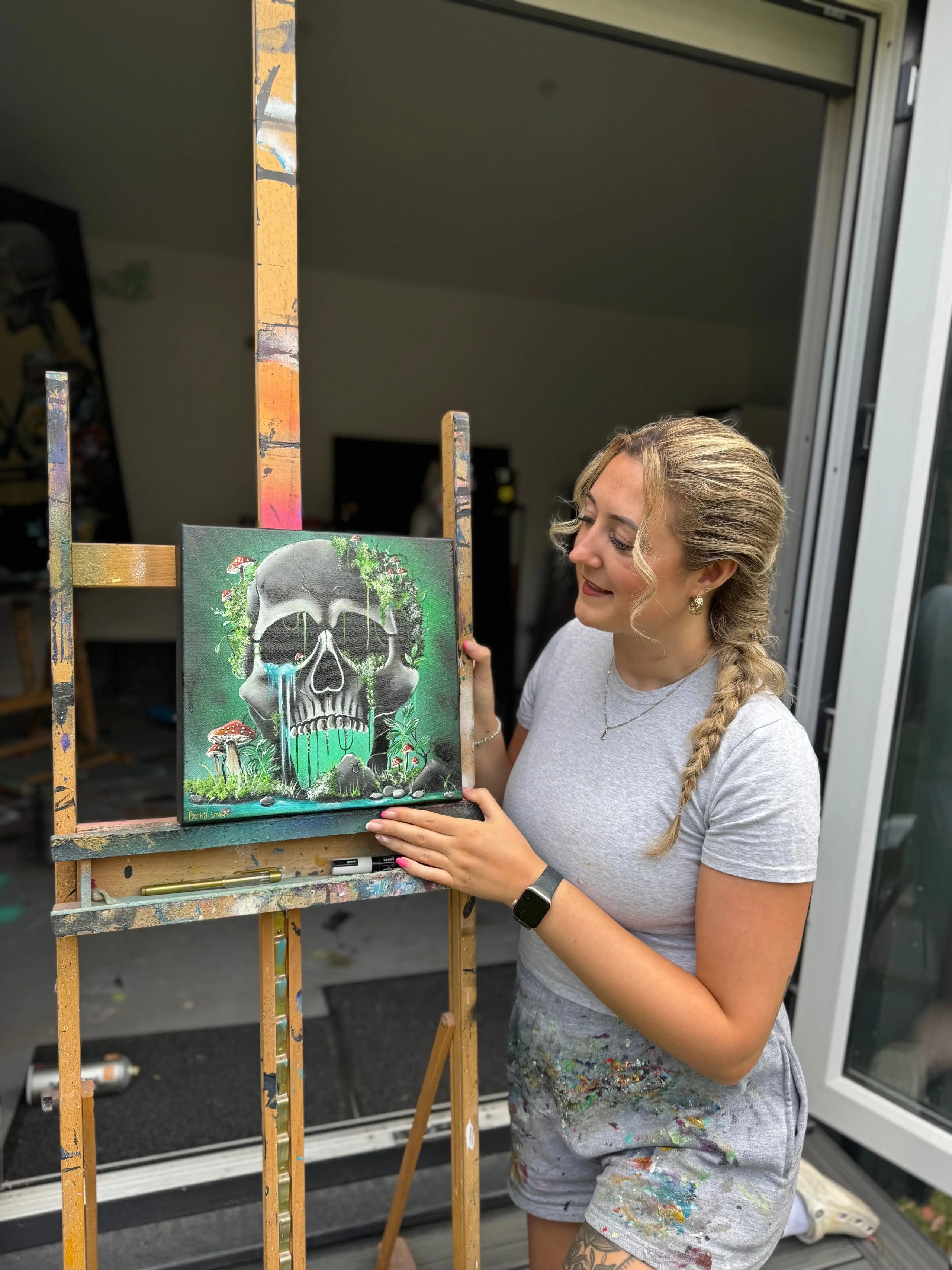 Skull Of Taurus - Original - SOLD by artist Becky Smith - Wyecliffe Galleries